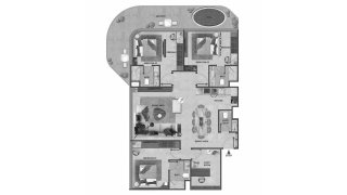 Apartment floor plan, 3 bedrooms in ARYA Residences No. 11011