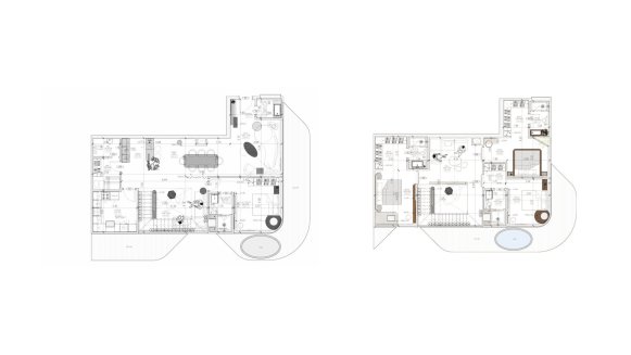 Duplex floor plan, 4 bedrooms in ARYA Residences No. 11013 (2D)