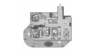 Apartment floor plan, 2 bedrooms in ARYA Residences No. 11009